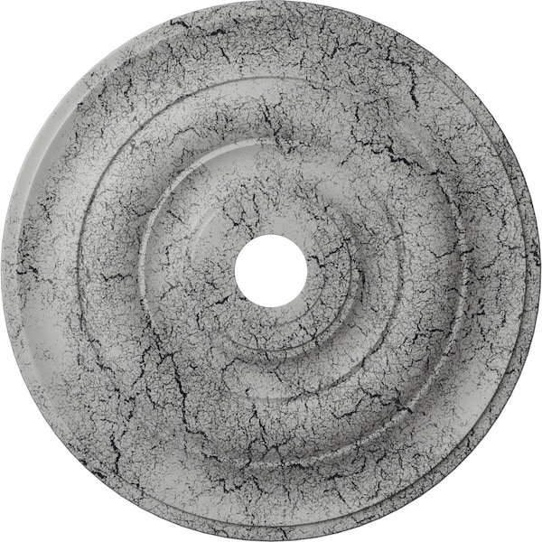 Ekena Millwork Jefferson Medallion (Canopies up to 5"), 26 1/2"OD x 3 5/8"ID x 1 1/2"P, Ultra Pure White Crackle CM26JEUWC - main